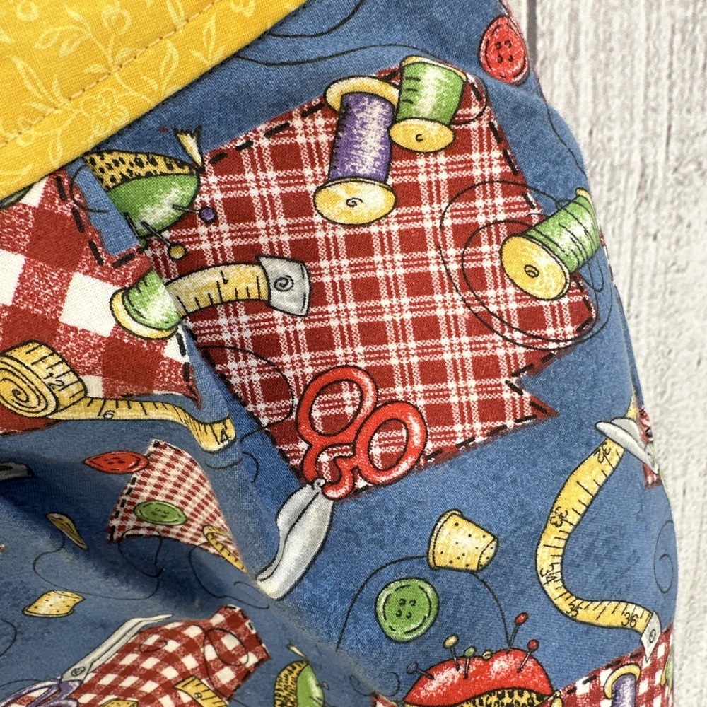Handmade Hobo Bag Sewing Quilting Theme Boho Purse Cottagecore Vintage Grandma - Picture 9 of 16